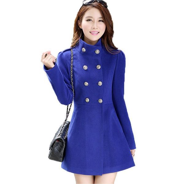 office lady slim long coat for women double breasted wool coat and jacket turtleneck pockets women clothes 2018, Black
office lady slim long coat for women double breasted wool coat and jacket turtleneck pockets women clothes 2018, Black
