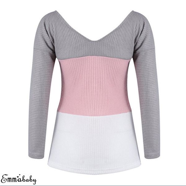 fashion popular ladies women casual long sleeve sweaters patchwork v-neck ladies slim casual top
fashion popular ladies women casual long sleeve sweaters patchwork v-neck ladies slim casual top