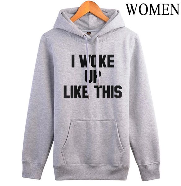 

hip-hop sweatshirt women i woke up like this hoodies 2019 style harajuku hipster pullovers kpop fitness tracksuits femme hooded, Black