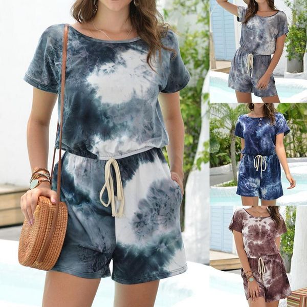 women's jumpsuits & rompers 2021 tie-dye printed womens summer jumpsuit straps overalls round neck shorts loose and breathable pants, Black;white
women's jumpsuits & rompers 2021 tie-dye printed womens summer jumpsuit straps overalls round neck shorts loose and breathable pants, Black;white