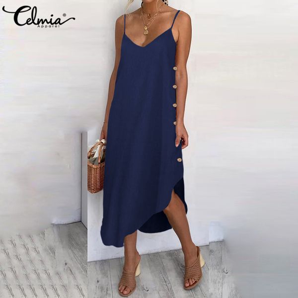 celmia sundress women summer dress 2020 straps casual v neck sleeveless solid buttons asymmetrical vestidos 5xl plus size, Black;gray
celmia sundress women summer dress 2020 straps casual v neck sleeveless solid buttons asymmetrical vestidos 5xl plus size, Black;gray
