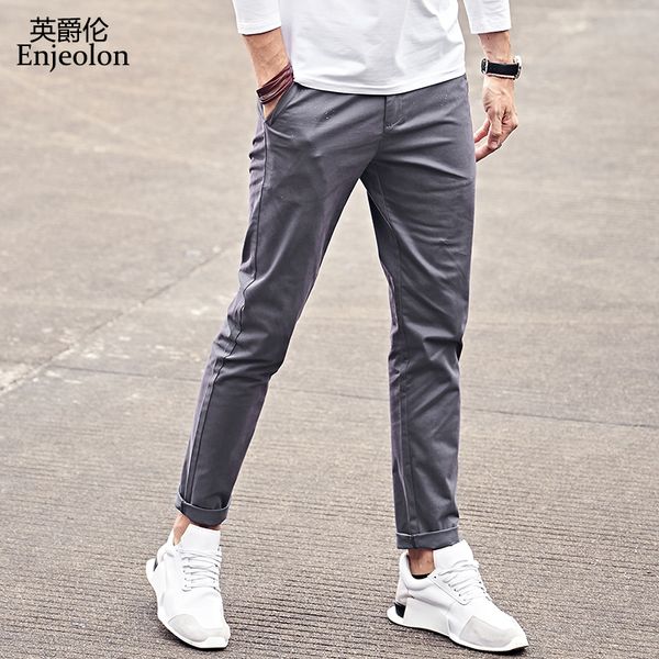 enjeolon brand long trousers pants men casual pants straight men 5 color solid trousers fashions clothing kz6150, Black
enjeolon brand long trousers pants men casual pants straight men 5 color solid trousers fashions clothing kz6150, Black