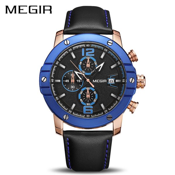 chronograph megir sports casual watch men watches relogio masculino leather strap male clock waterproof gift, Slivery;brown
chronograph megir sports casual watch men watches relogio masculino leather strap male clock waterproof gift, Slivery;brown