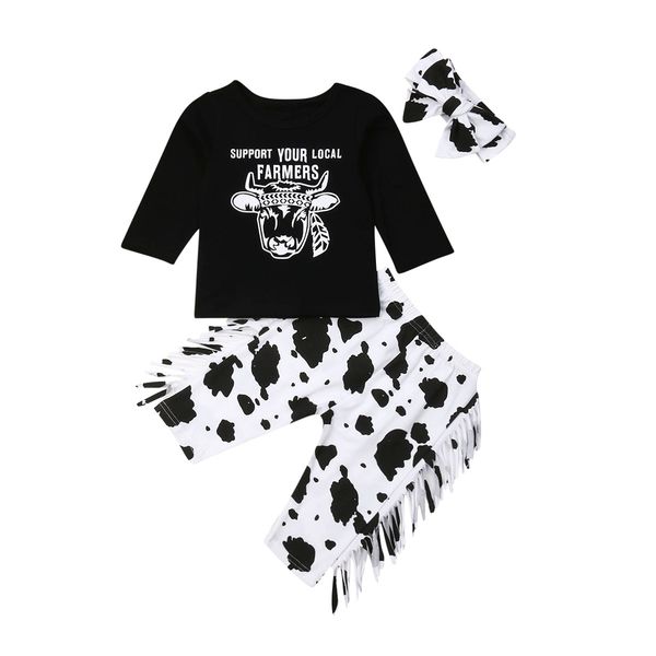 newborn baby boy girl long sleeve cow print t-shirt tassel long pant trouser headband 3pcs autumn winter clothes set, White
newborn baby boy girl long sleeve cow print t-shirt tassel long pant trouser headband 3pcs autumn winter clothes set, White