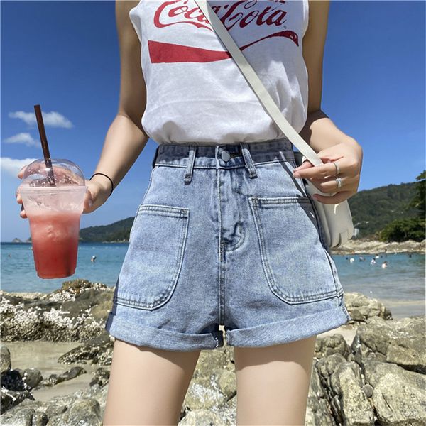 summer high waisted wide leg denim shorts ladies loose short jeans women korea pockets was thin shorts, Blue
summer high waisted wide leg denim shorts ladies loose short jeans women korea pockets was thin shorts, Blue