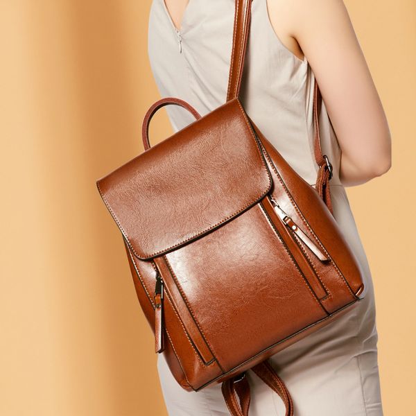 leather backpack women's bag 2019 new style fashion oil wax leather shoulder backpack ladies purse
leather backpack women's bag 2019 new style fashion oil wax leather shoulder backpack ladies purse