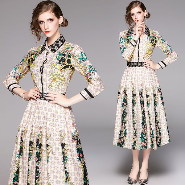 2020 luxury fashion women's designer dress women's long sleeve lapel neck ladies a-line dresses plus size elegant printed office s, Black;gray
2020 luxury fashion women's designer dress women's long sleeve lapel neck ladies a-line dresses plus size elegant printed office s, Black;gray