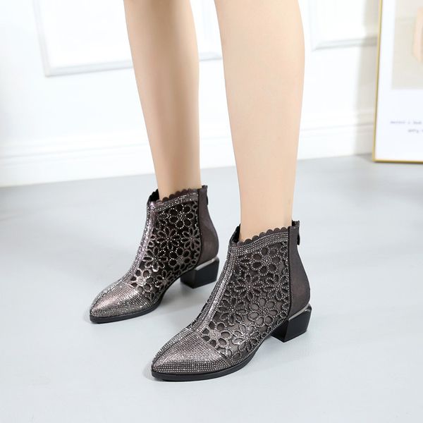 gktinoo fashion rhinestones gauze sandals summer new mesh boots genuine leather women's shoes hollow boots large size 40-42, Black
gktinoo fashion rhinestones gauze sandals summer new mesh boots genuine leather women's shoes hollow boots large size 40-42, Black