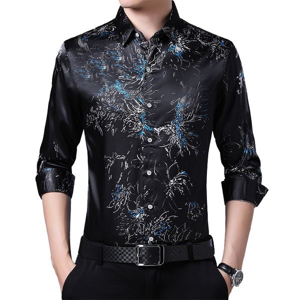 men's casual shirts brand korean shirt men spring long sleeve male luxury slim fit autumn printing chemise homme e070, White;black
men's casual shirts brand korean shirt men spring long sleeve male luxury slim fit autumn printing chemise homme e070, White;black