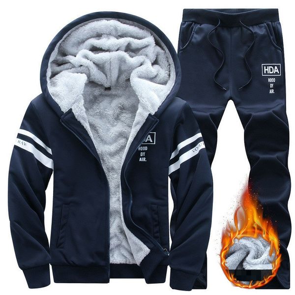 winter men set casual warm thick hooded jacket+pants 2pc sets men inner fleece hoodies zipper tracksuit male sports suit outwear, Gray
winter men set casual warm thick hooded jacket+pants 2pc sets men inner fleece hoodies zipper tracksuit male sports suit outwear, Gray
