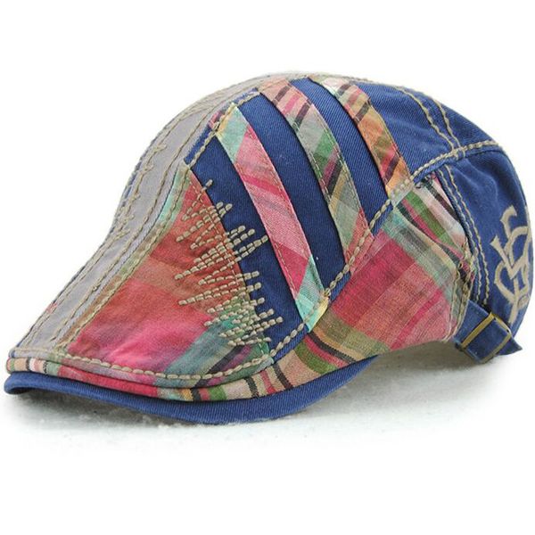 1 pcs 2018 new stitching thread cotton hats spring summer european brand men berets caps 5 colors 8639, Blue;gray
1 pcs 2018 new stitching thread cotton hats spring summer european brand men berets caps 5 colors 8639, Blue;gray