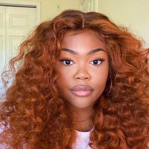 250 density ginger orange 13*6 lace front human hair colored wig pre plucked brazilian remy deep wave wig for black women atina, Black;brown
250 density ginger orange 13*6 lace front human hair colored wig pre plucked brazilian remy deep wave wig for black women atina, Black;brown