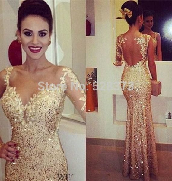 sheer back bling sequins one shoulder long sleeves evening prom dresses party gold, Black;red
sheer back bling sequins one shoulder long sleeves evening prom dresses party gold, Black;red
