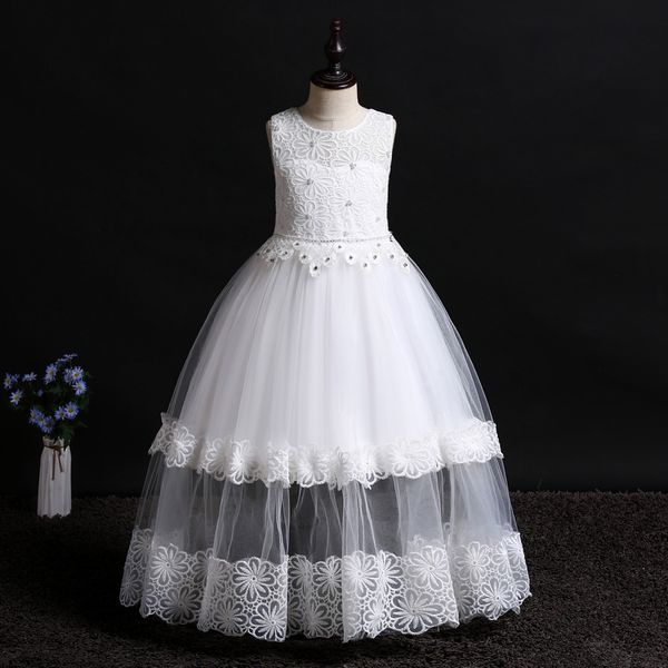 children dress princess dress girl pompous dance dress small host performance clothes, White
children dress princess dress girl pompous dance dress small host performance clothes, White