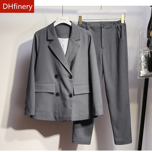 women's suits & blazers dhfinery women skirt pants and jackets sets gray work wear suit for bust 108-132cm 50-100kg spring autumn lady, White;black
women's suits & blazers dhfinery women skirt pants and jackets sets gray work wear suit for bust 108-132cm 50-100kg spring autumn lady, White;black