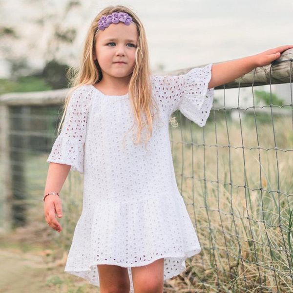 2020 european and american summer children's skirt girls fairy flying sleeves lace hollow jacquard dress supply, White
2020 european and american summer children's skirt girls fairy flying sleeves lace hollow jacquard dress supply, White