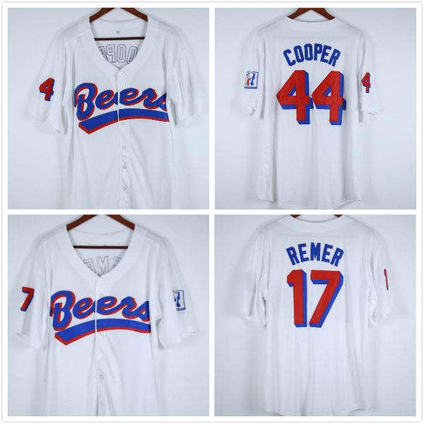 doug remer 17 joe coop cooper 44 baseketball beers movie jersey button down white all stitched stitch sewn jersey, Blue;black
doug remer 17 joe coop cooper 44 baseketball beers movie jersey button down white all stitched stitch sewn jersey, Blue;black