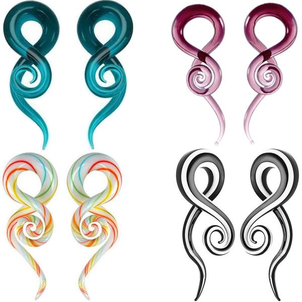 one pair pyrex glass ear spiral taper gauge ear plug stretching expander piercing glass gauge body jewelry piercing, Slivery;golden
one pair pyrex glass ear spiral taper gauge ear plug stretching expander piercing glass gauge body jewelry piercing, Slivery;golden