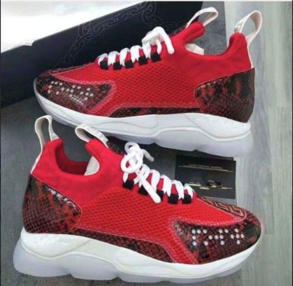 Chain Reaction Casual mens Designer Shoes Sneakers Sport Fashion Casual shoes Trainer Lightweight Link-Embossed Sole With Dust Bag VM889601