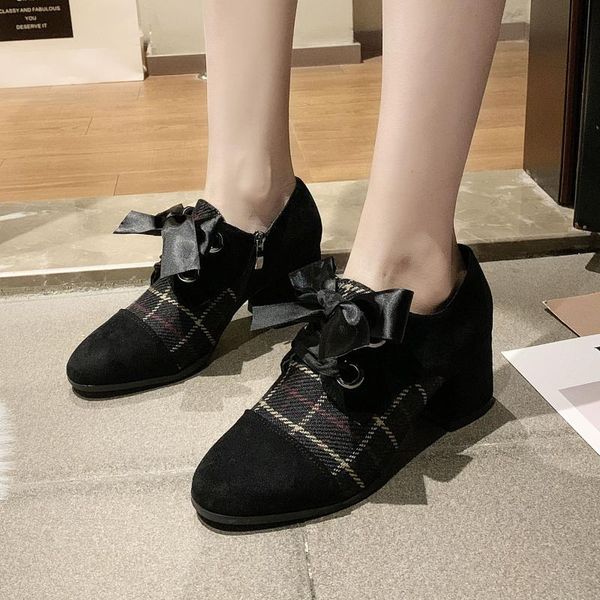 med heel boots shoes round toe zipper booties ladies rubber cotton fabric hoof heels flock ankle striped gingham pu shoes, Black
med heel boots shoes round toe zipper booties ladies rubber cotton fabric hoof heels flock ankle striped gingham pu shoes, Black