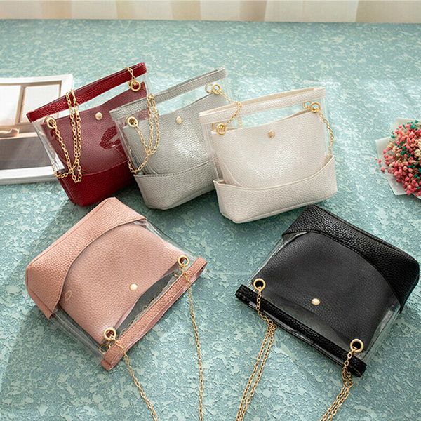2019 new clear pvc jelly shoulder bag transparent handbag with solid chain bucket bag mobile phone messenger
2019 new clear pvc jelly shoulder bag transparent handbag with solid chain bucket bag mobile phone messenger