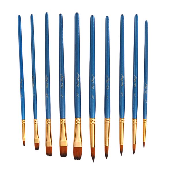 10 pieces wooden handle nylon hair painting brushes for all purpose oil watercolor acrylic painting artist professional kits
10 pieces wooden handle nylon hair painting brushes for all purpose oil watercolor acrylic painting artist professional kits