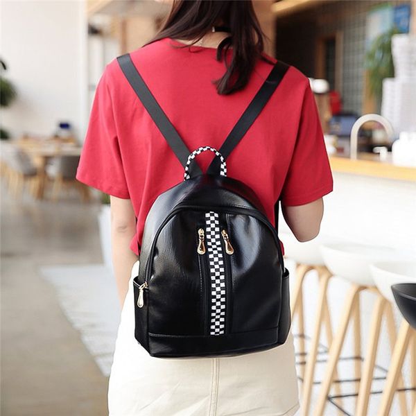 women girl backpack lady pu leather female backpack teenager school 2019 sale