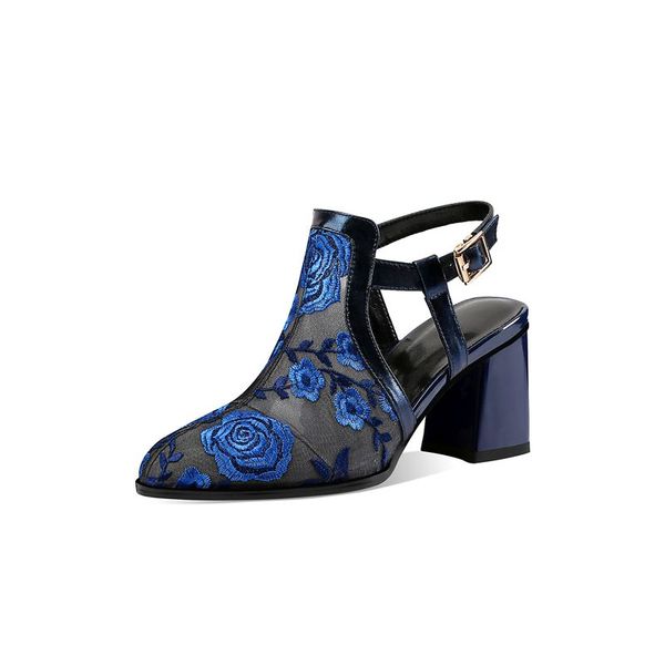 women buckle strap pumps summer mesh breathable thick heel shoes ladies flower embroidery slingbacks heels casual shoes, Black
women buckle strap pumps summer mesh breathable thick heel shoes ladies flower embroidery slingbacks heels casual shoes, Black