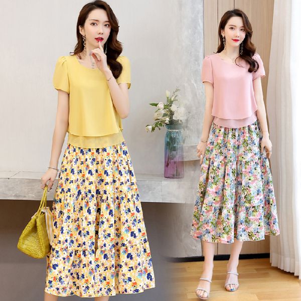 fashion set chiffon dress short sleeve rural style floral two piece long skirt 4xl 5xl plus size outfits womens clothing, White
fashion set chiffon dress short sleeve rural style floral two piece long skirt 4xl 5xl plus size outfits womens clothing, White