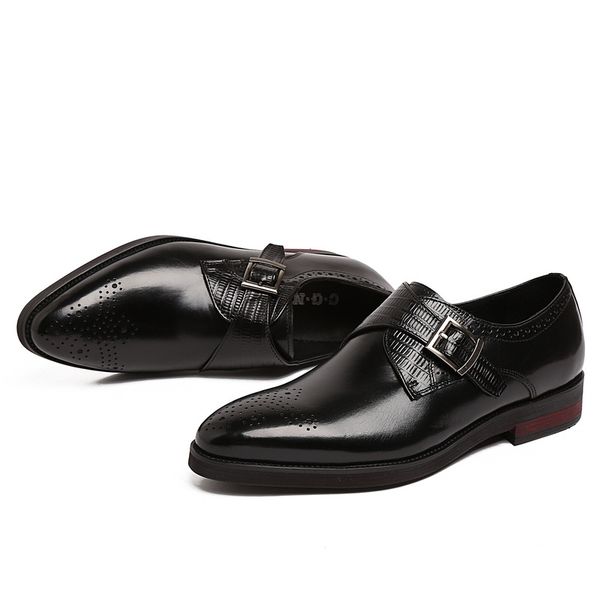 men's leather shoes formal wear leather oxfords men's buckle fashion wedding shoes work shoes chaussure homme, Black
men's leather shoes formal wear leather oxfords men's buckle fashion wedding shoes work shoes chaussure homme, Black