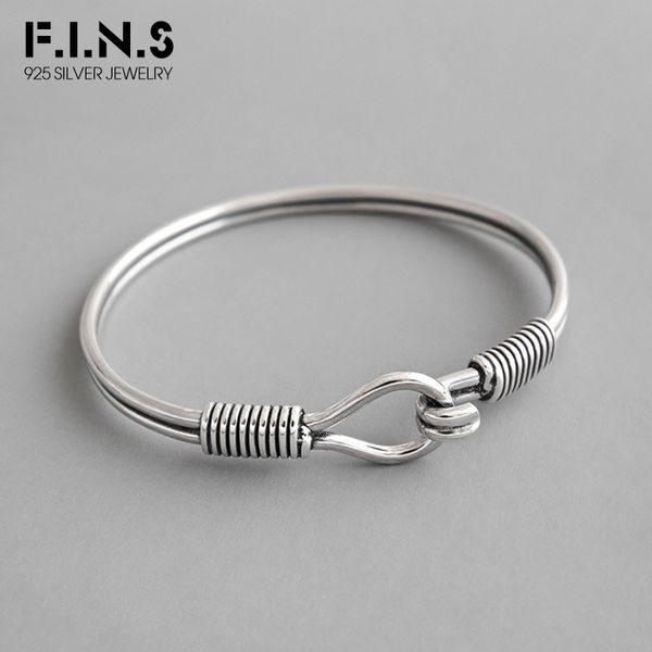 f.i.n.s classic s925 sterling silver bracelet bangle retro winding charm bracelet female silver woman cuff, Black
f.i.n.s classic s925 sterling silver bracelet bangle retro winding charm bracelet female silver woman cuff, Black