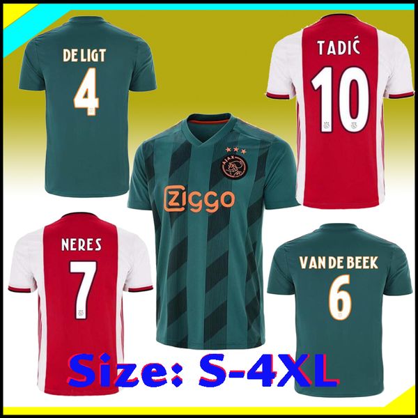 size s-4xl fc ajax home red white soccer jerseys 19-20 ajax green shirt tadic dolberg ziyec de ligt van de beek football uniform, Black;yellow
size s-4xl fc ajax home red white soccer jerseys 19-20 ajax green shirt tadic dolberg ziyec de ligt van de beek football uniform, Black;yellow
