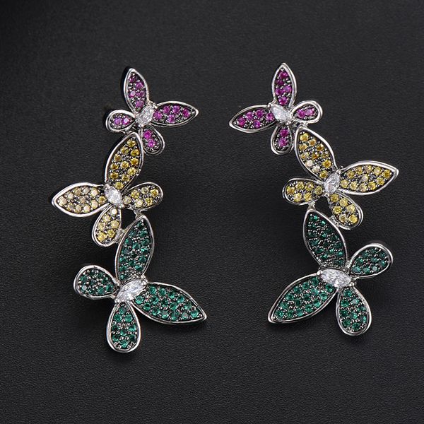godki new luxury butterfly dangle earrings for women wedding cubic zircon crystal cz dubai bridal earrings fashion jewelry, Silver
godki new luxury butterfly dangle earrings for women wedding cubic zircon crystal cz dubai bridal earrings fashion jewelry, Silver