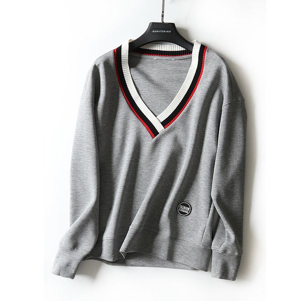 spring 2019 new thin loose version large v-neck air cotton korean version casual women's hoodie comfortable pure cotton outside fresh, Black;brown
spring 2019 new thin loose version large v-neck air cotton korean version casual women's hoodie comfortable pure cotton outside fresh, Black;brown