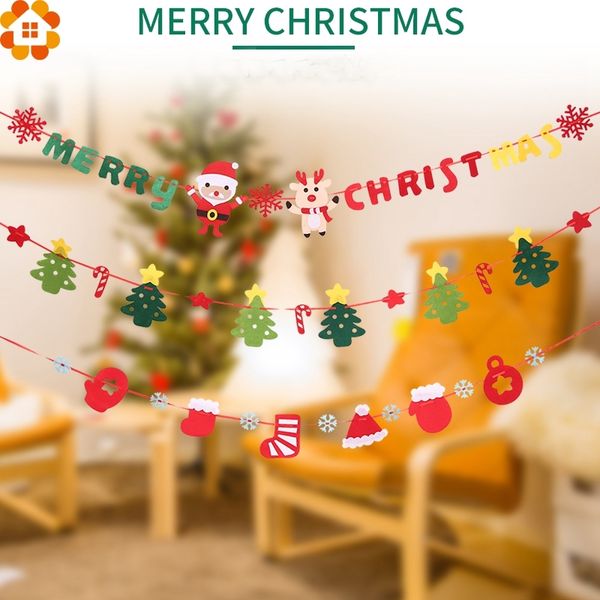 1set 3m diy banners cute christmas flags garland non-woven floral bunting banners home christmas party decoration supplies
1set 3m diy banners cute christmas flags garland non-woven floral bunting banners home christmas party decoration supplies