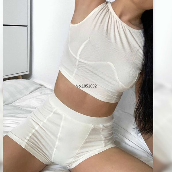 casual two piece set women ribbed sleeveless tank biker shorts set workout elastic tracksuit fitness skinny outfits, White
casual two piece set women ribbed sleeveless tank biker shorts set workout elastic tracksuit fitness skinny outfits, White