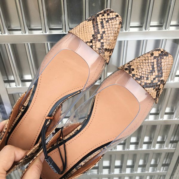 2020 spring large size female flats shallow mouth comfortable transparent glass plastic square head snake pattern women's shoes, Black
2020 spring large size female flats shallow mouth comfortable transparent glass plastic square head snake pattern women's shoes, Black