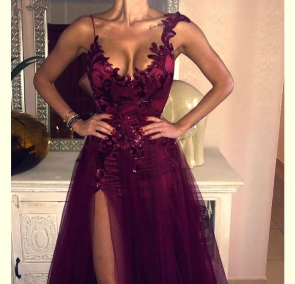 2020 formal women holiday wear celebrity party evening gowns plus size custom made elegant grape purple lace a line split prom dresses, Black
2020 formal women holiday wear celebrity party evening gowns plus size custom made elegant grape purple lace a line split prom dresses, Black