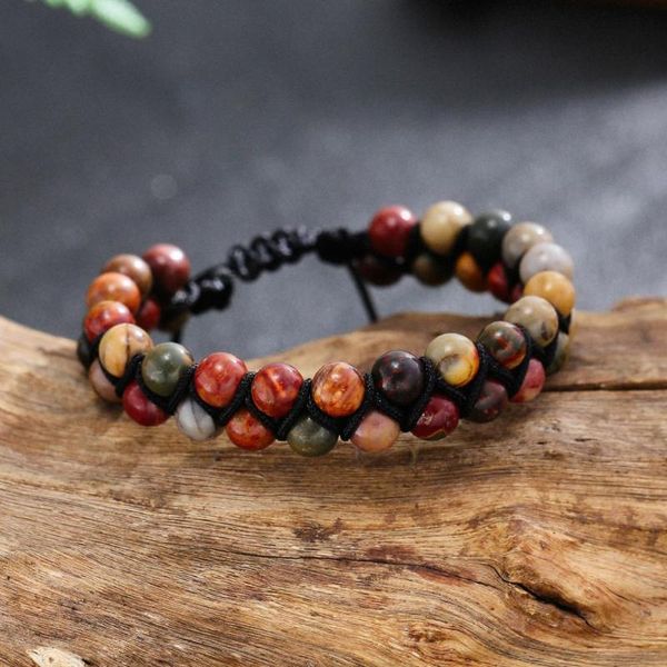 handwoven natural picasso stone bead stretch adjustable bracelet jewelry, Golden;silver
handwoven natural picasso stone bead stretch adjustable bracelet jewelry, Golden;silver