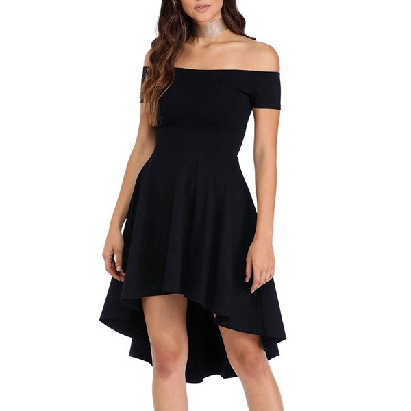 women off shoulder dress 2020 summer casual short sleeve high low skater formal elegant cocktail party night club evening wedding dress, Black;gray
women off shoulder dress 2020 summer casual short sleeve high low skater formal elegant cocktail party night club evening wedding dress, Black;gray