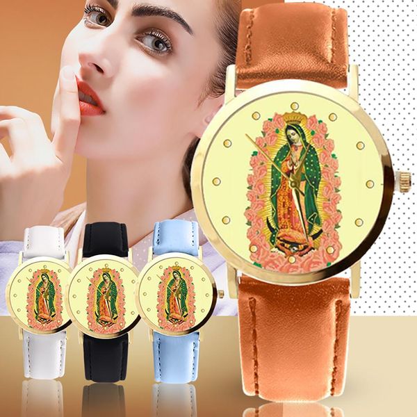 christian virgin mary flower round dial faux leather strap women wristwatch ladies dress watches gift luxury, Slivery;brown
christian virgin mary flower round dial faux leather strap women wristwatch ladies dress watches gift luxury, Slivery;brown