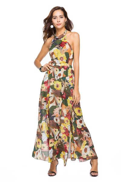 new women spring beasch dress casual halter dress floral print womens slim long dresses split sleeveless bohemian dresses, Black;gray
new women spring beasch dress casual halter dress floral print womens slim long dresses split sleeveless bohemian dresses, Black;gray