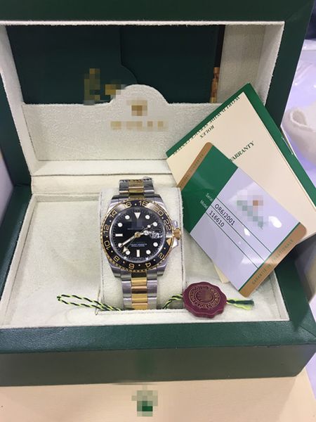 Сертификат первоначально коробка Мужские часы Asia 2813 Механическая 40MM черный керамический ободок GMT 116718 16718 Механический автомат
Сертификат первоначально коробка Мужские часы Asia 2813 Механическая 40MM черный керамический ободок GMT 116718 16718 Механический автомат