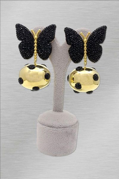 бабочка marcasite серьги черный, Silver 
бабочка marcasite серьги черный, Silver