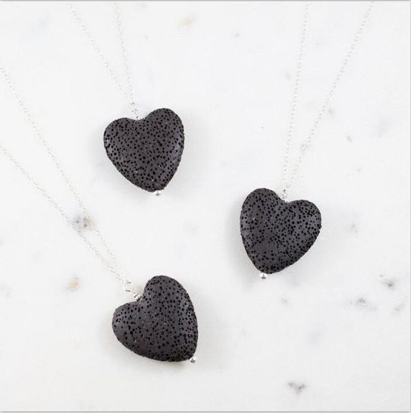 fashion love heart essential oil diffuser necklace aromatherapy jewelry black lava stone long chains necklaces, Silver
fashion love heart essential oil diffuser necklace aromatherapy jewelry black lava stone long chains necklaces, Silver
