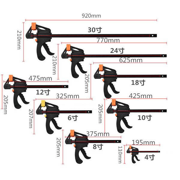 diy 4-30inch fixed clip woodworking bar f clamp grip ratchet release squeeze hand carpenter tool clamp for gluing projects
diy 4-30inch fixed clip woodworking bar f clamp grip ratchet release squeeze hand carpenter tool clamp for gluing projects