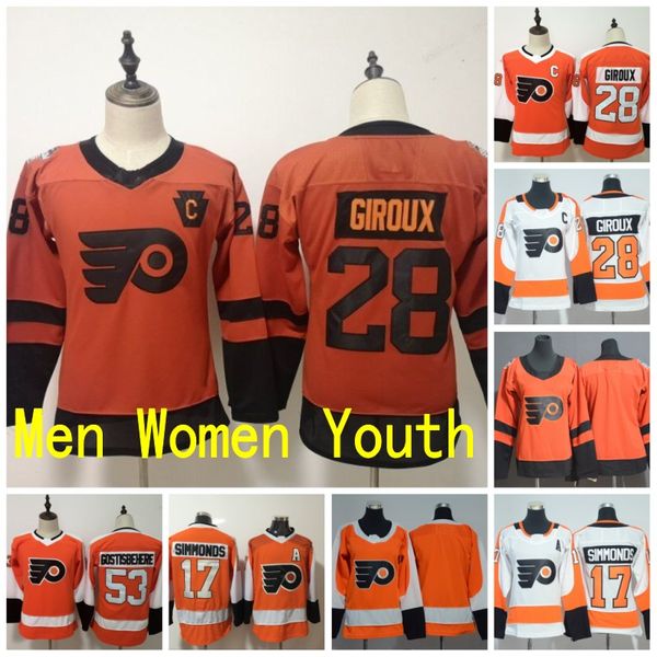 men women youth kids philadelphia flyers 28 claude giroux 17 wayne simmonds blank orange white jerseys all stiched hockey jerseys boy girls, Black;red
men women youth kids philadelphia flyers 28 claude giroux 17 wayne simmonds blank orange white jerseys all stiched hockey jerseys boy girls, Black;red