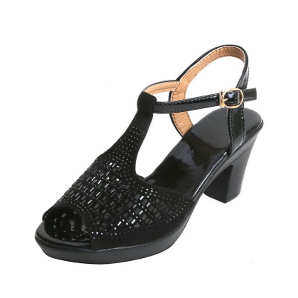 2019 highest quality new sandals female europe and america wild hollow open toe high heels fish mouth thick with women's shoes, Black
2019 highest quality new sandals female europe and america wild hollow open toe high heels fish mouth thick with women's shoes, Black