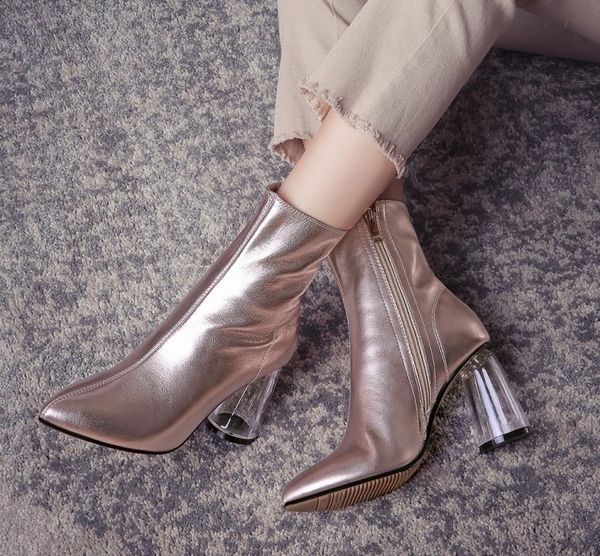 winter women shoes new fashion silver short boots euramerican chunky heel leather shoes pointed toes side zipper martin boots, Black
winter women shoes new fashion silver short boots euramerican chunky heel leather shoes pointed toes side zipper martin boots, Black