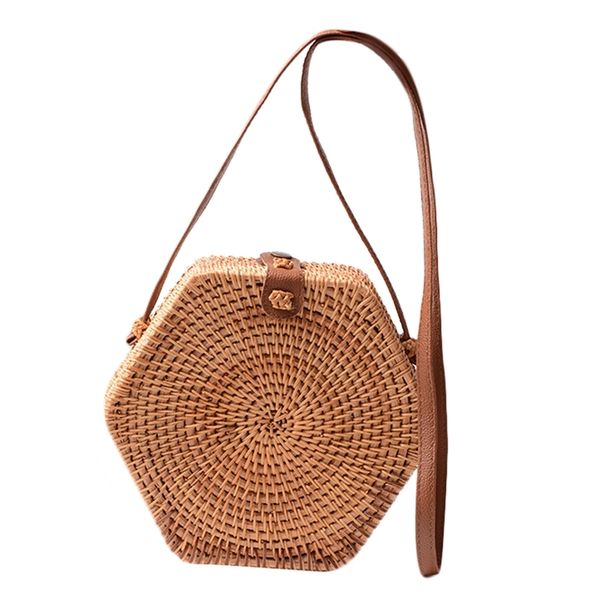 summer beach vintage ручной rattan сумка шестигранной соломы женщины повседневная круглый sling сумка 
summer beach vintage ручной rattan сумка шестигранной соломы женщины повседневная круглый sling сумка